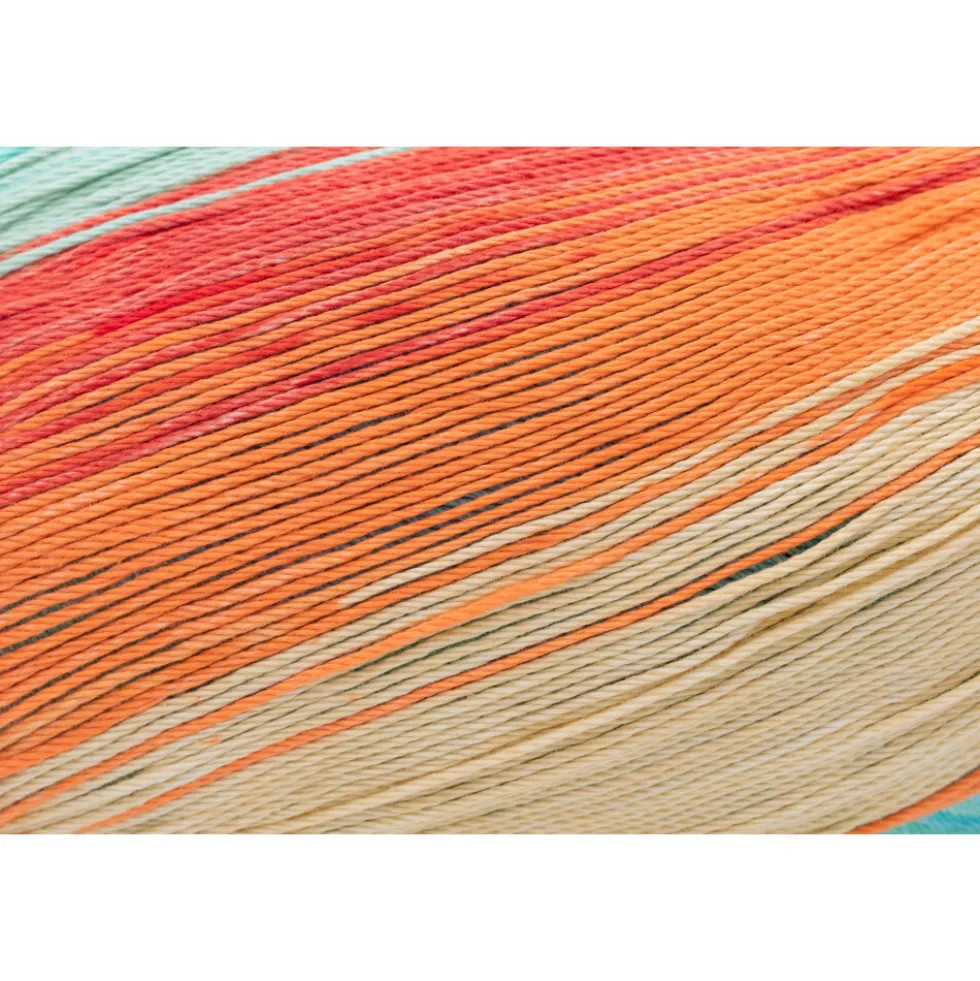 Garn Cotton Quick 100 g, hellblau-grün-mais-orange