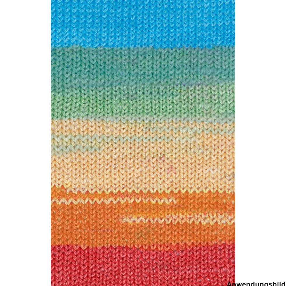 Garn Cotton Quick 100 g, hellblau-grün-mais-orange