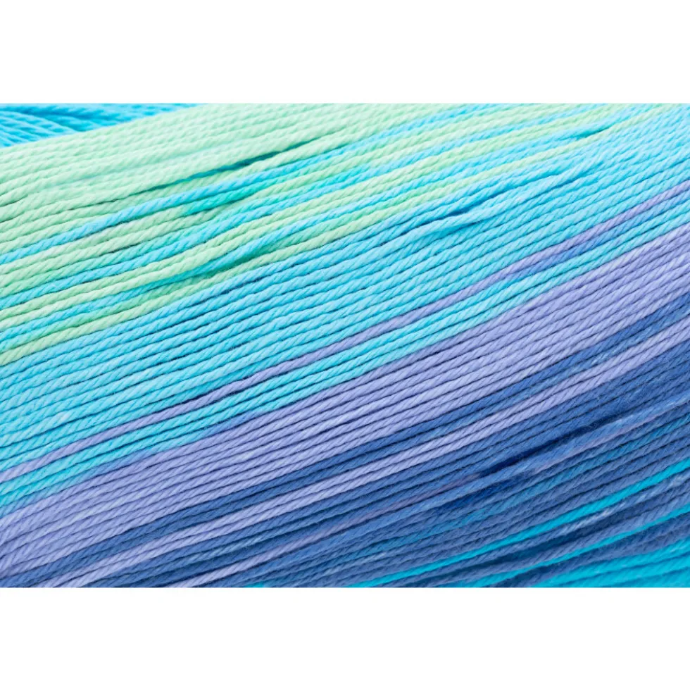 Garn Cotton Quick 100 g, hellblau-violett-apfelgrün