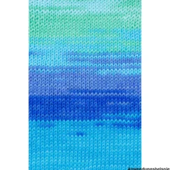 Garn Cotton Quick 100 g, hellblau-violett-apfelgrün