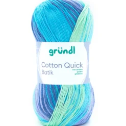 Garn Cotton Quick 100 g, hellblau-violett-apfelgrün