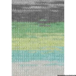 Garn Cotton Quick 100 g, natur-türkis-gelb-grün