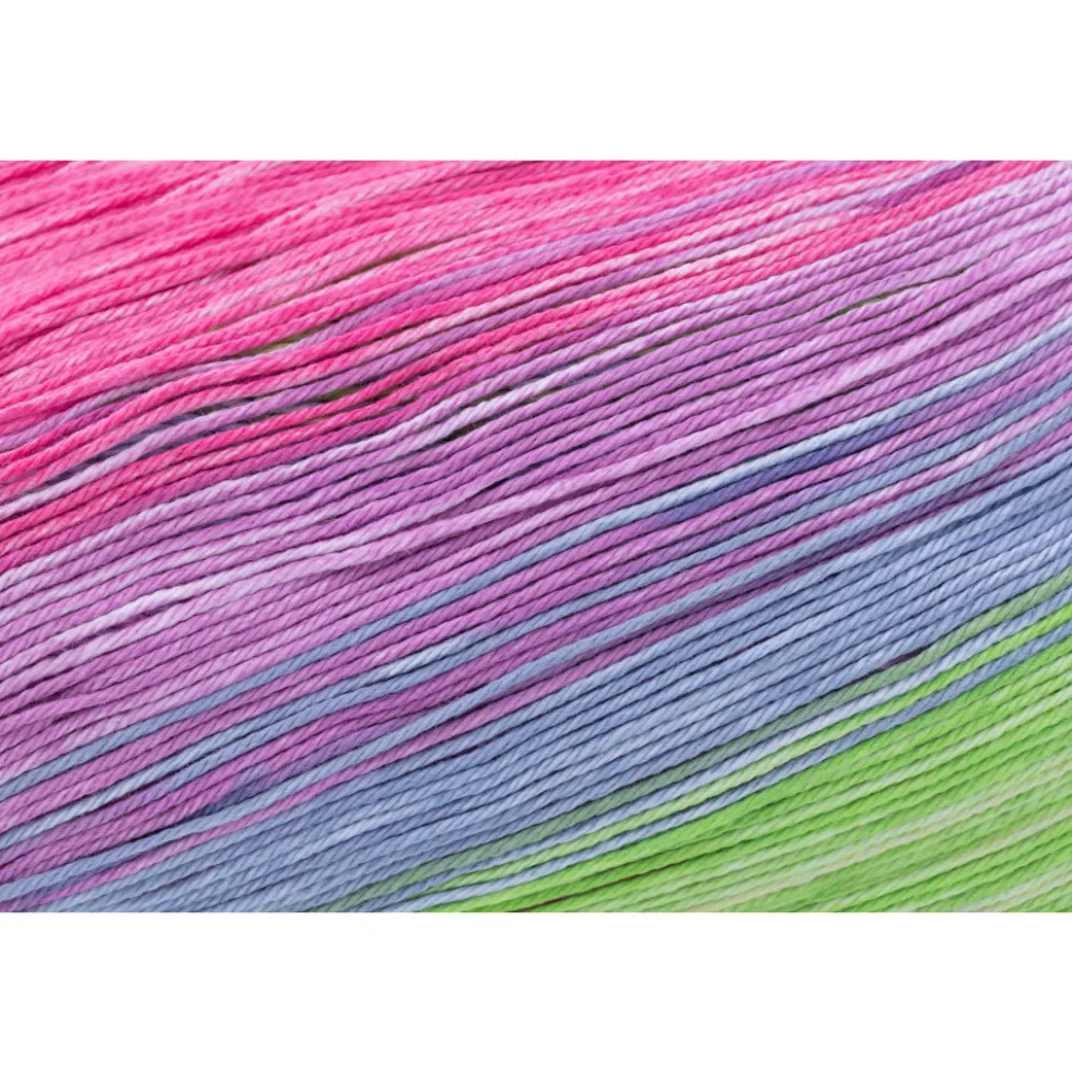 Garn Cotton Quick 100 g, orange-grün-blau-violett