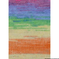 Garn Cotton Quick 100 g, orange-grün-blau-violett
