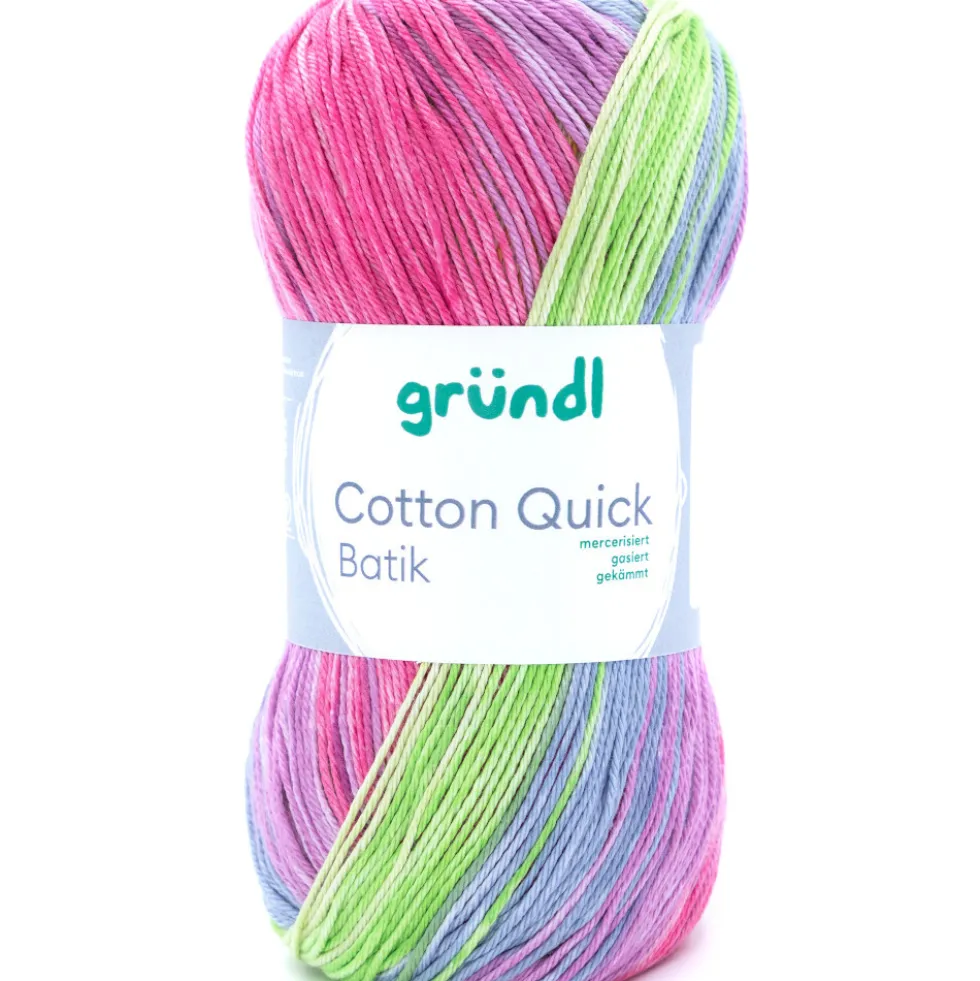 Garn Cotton Quick 100 g, orange-grün-blau-violett