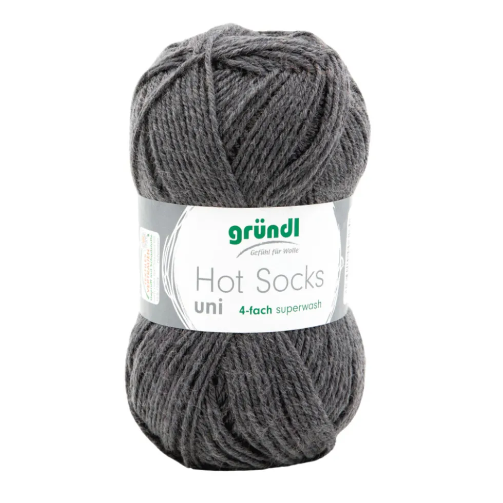 Garn Hot Socks uni 50 g anthrazit