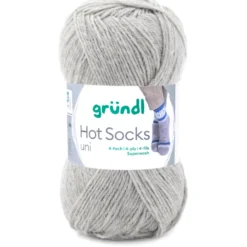 Garn Hot Socks uni 50 g kieselgrau