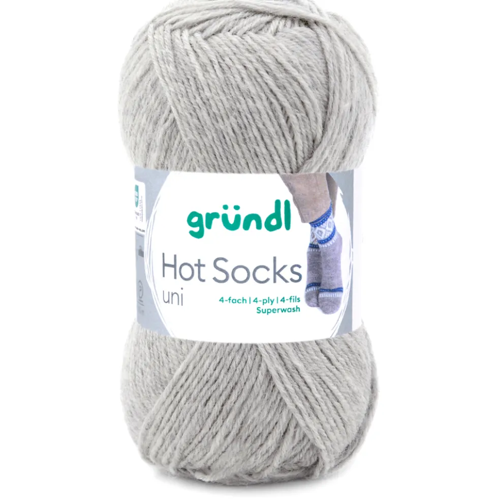 Garn Hot Socks uni 50 g kieselgrau