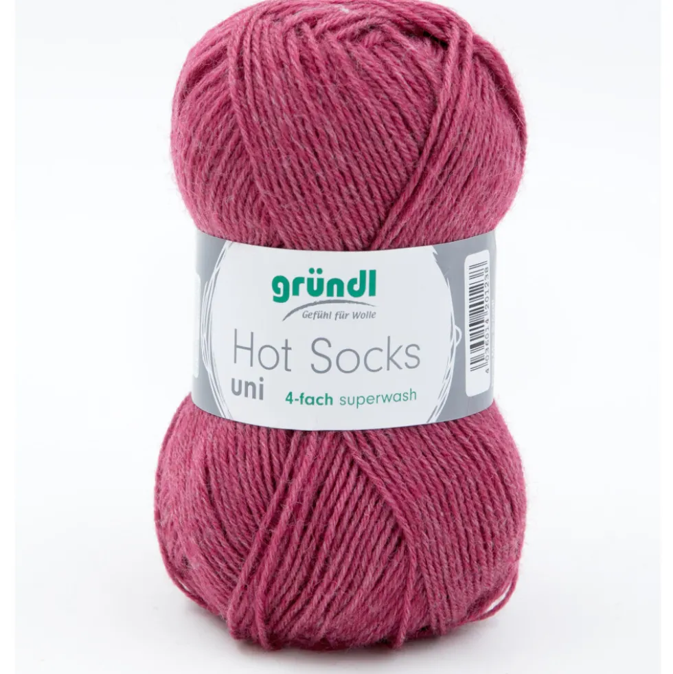 Garn Hot Socks uni 50g marsalarot meliert