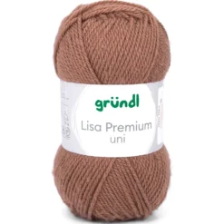 Garn Lisa Premium uni 50 g nougatbraun