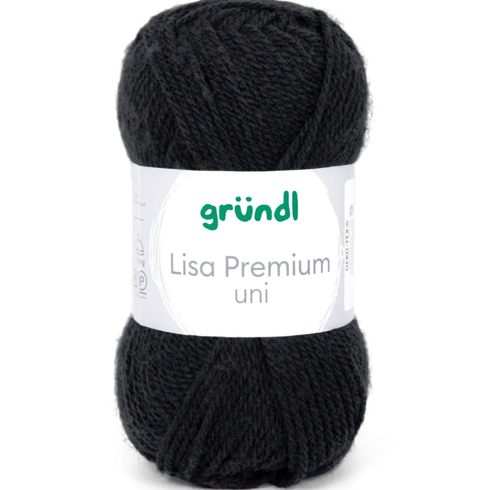 Garn Lisa Premium uni 50 g schwarz