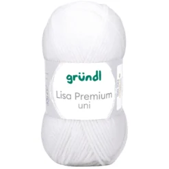 Garn Lisa Premium uni 50 g weiß