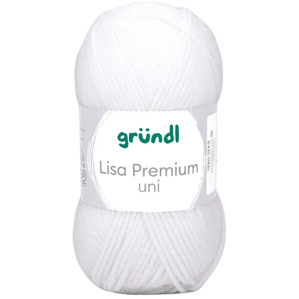 Garn Lisa Premium uni 50 g weiß