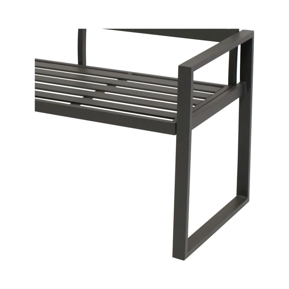 Gartenbank Atlanta 2-Sitzer, Aluminium, Dunkelgrau