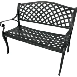 Gartenbank 2-Sitzer 105 cm Aluguss Antik-Grau