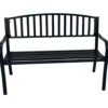 Gartenbank 2-Sitzer 127 x 63 x 85 cm Stahl Schwarz