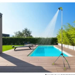 Gartendusche aus Aluminium mit Stativ, höhenverstellbar