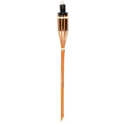 Gartenfackel aus Bambus 57 cm mit Doch und Sicherheitskappe