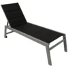 Gartenliege aus Aluminium in Schwarz mit Rollen