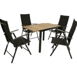 Gartensitzgruppe 5-teilig mit Ausziehtisch aus Akazie