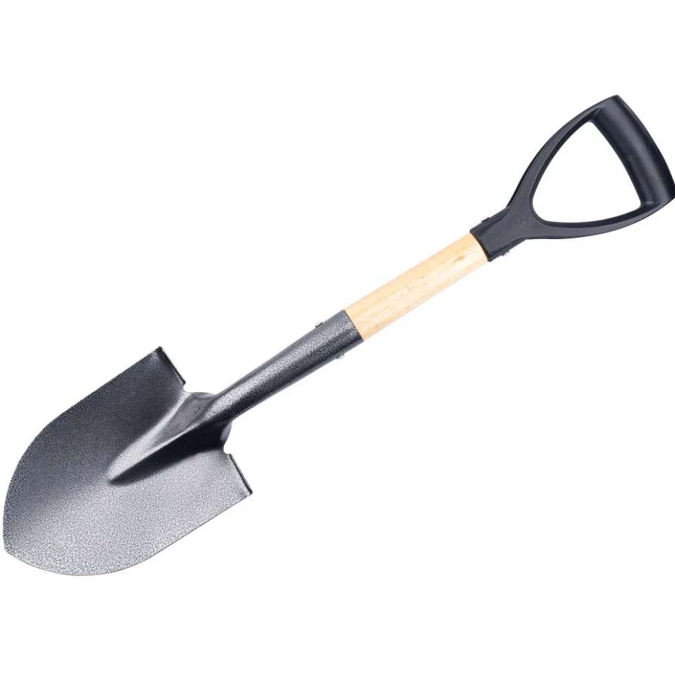 Gartenspaten 70 cm aus Stahl und Holzstiel