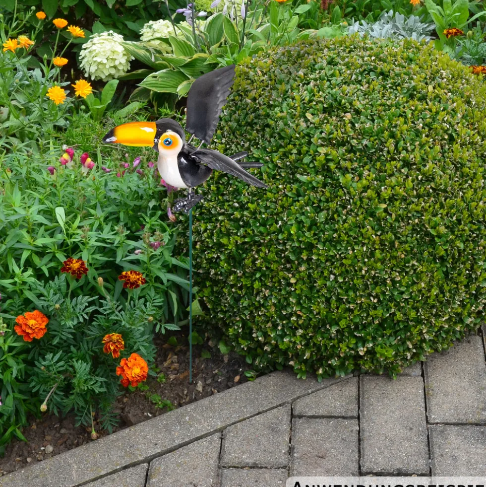 Gartenstecker mit Vogelmotiv und Erdspieß - sortiert