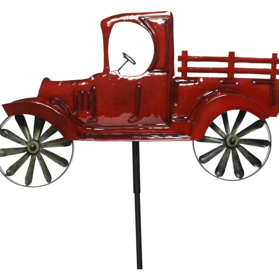 Gartenstecker Windrad 130 cm mit Fahrzeugmotiv und Erdspieß