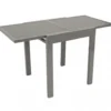 Gartentisch ausziehbar, 65/130 x 65 x 74 cm, Aluminium, Glasplatte, Grau