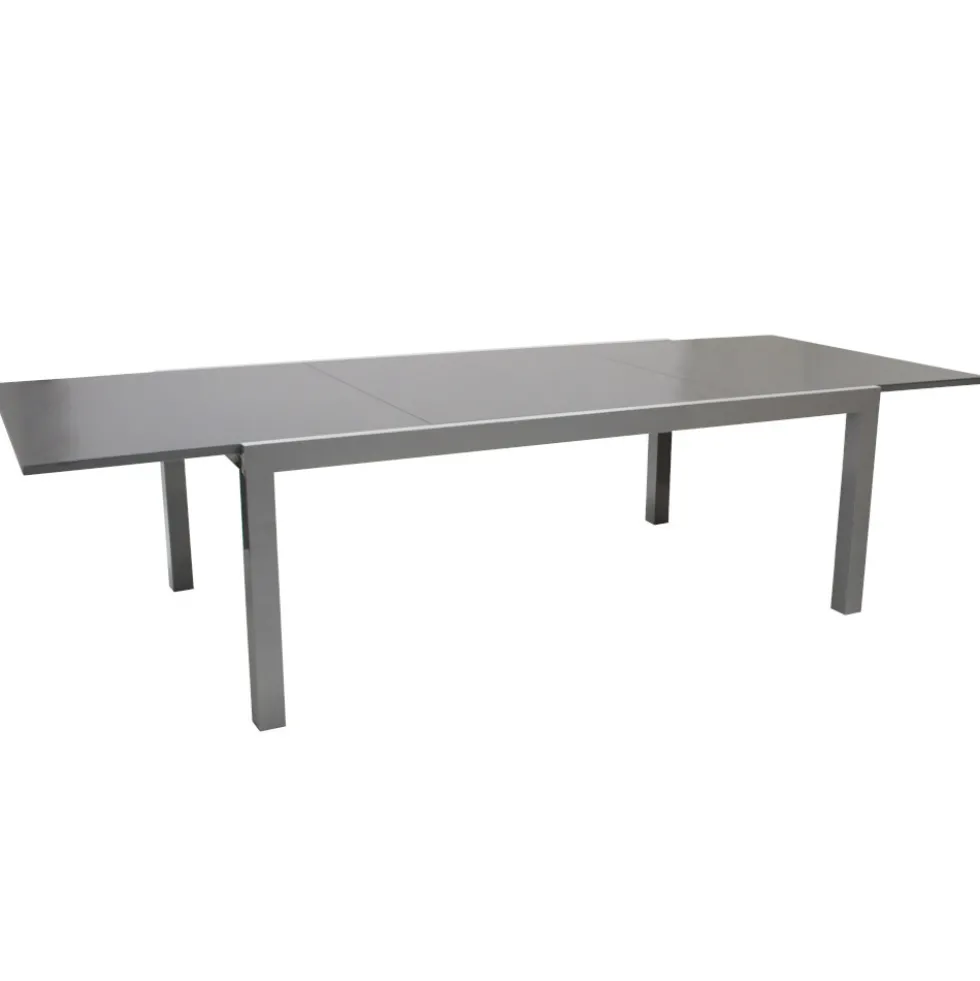 Gartentisch ausziehbar, 180/240 x 100 x 75 cm, Aluminium, Silbergrau