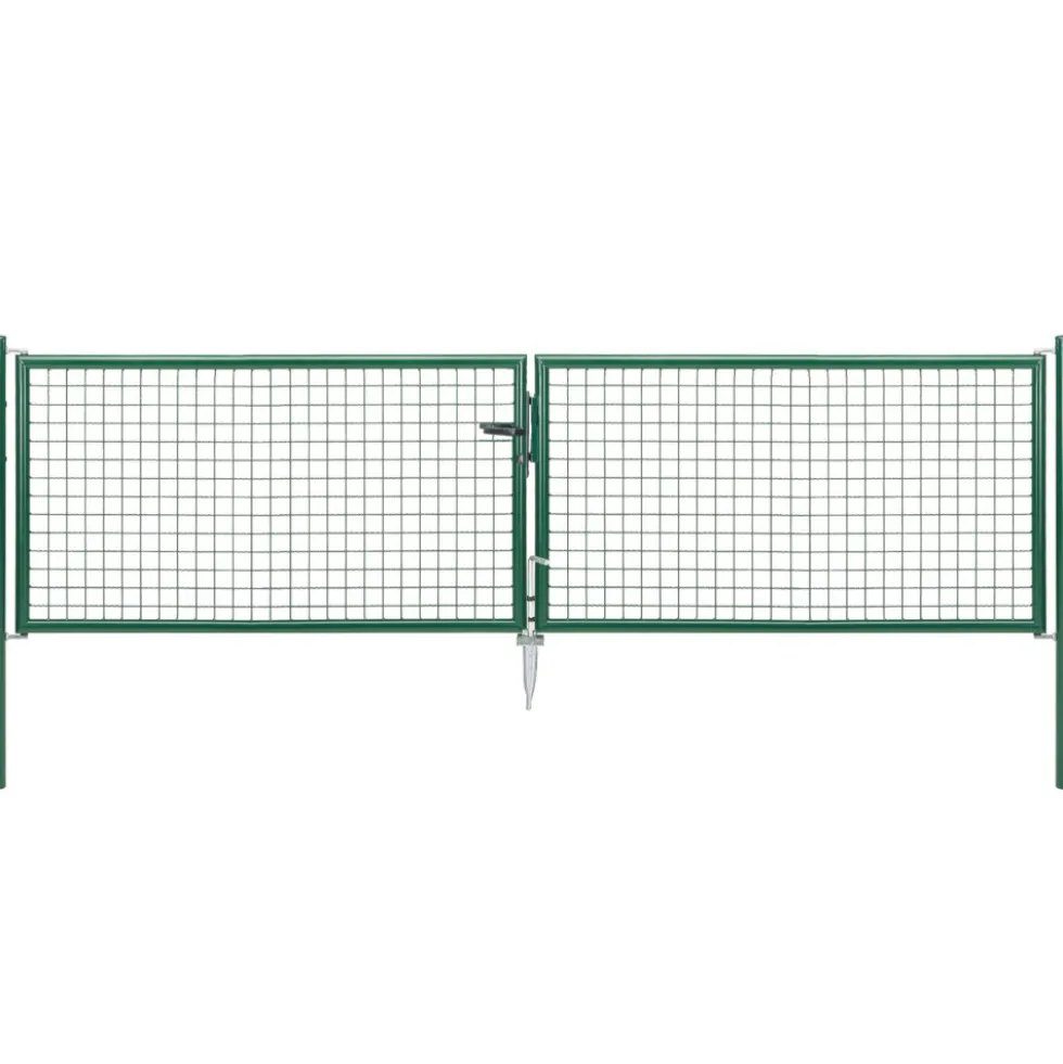 Gartentor aus Metall für Maschendrahtzaun grün, Höhe 75 cm, Doppeltor