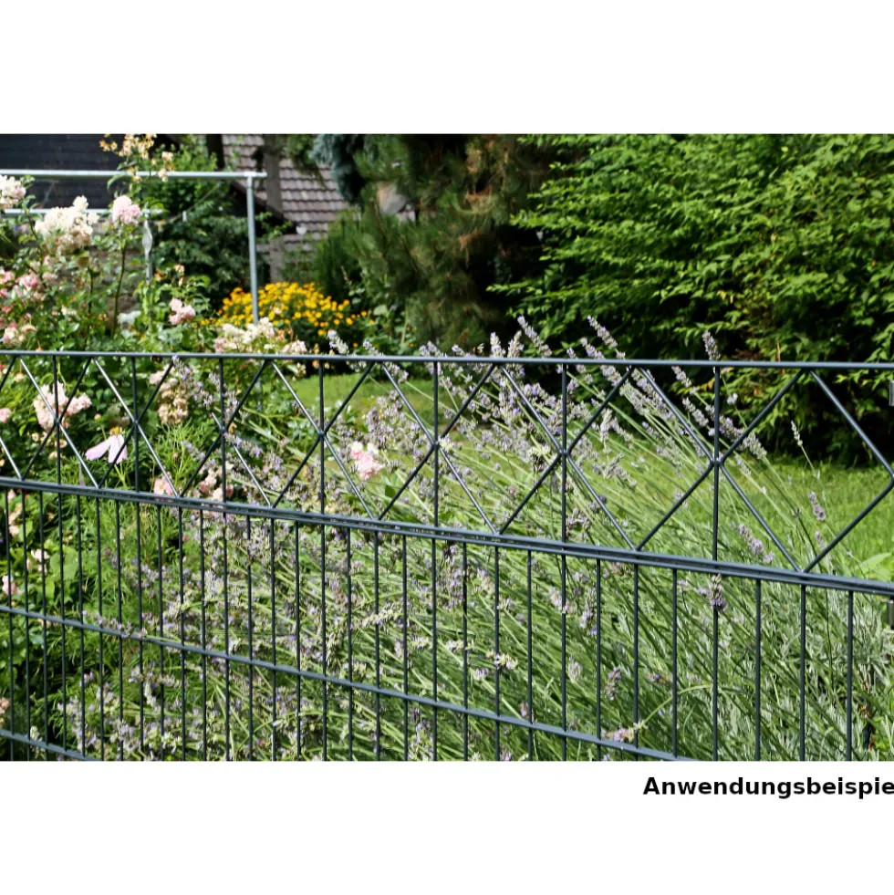 Gartenzaun-Dekorelement Bergen, 2000 x 200 mm, RAL 7016 anthrazit