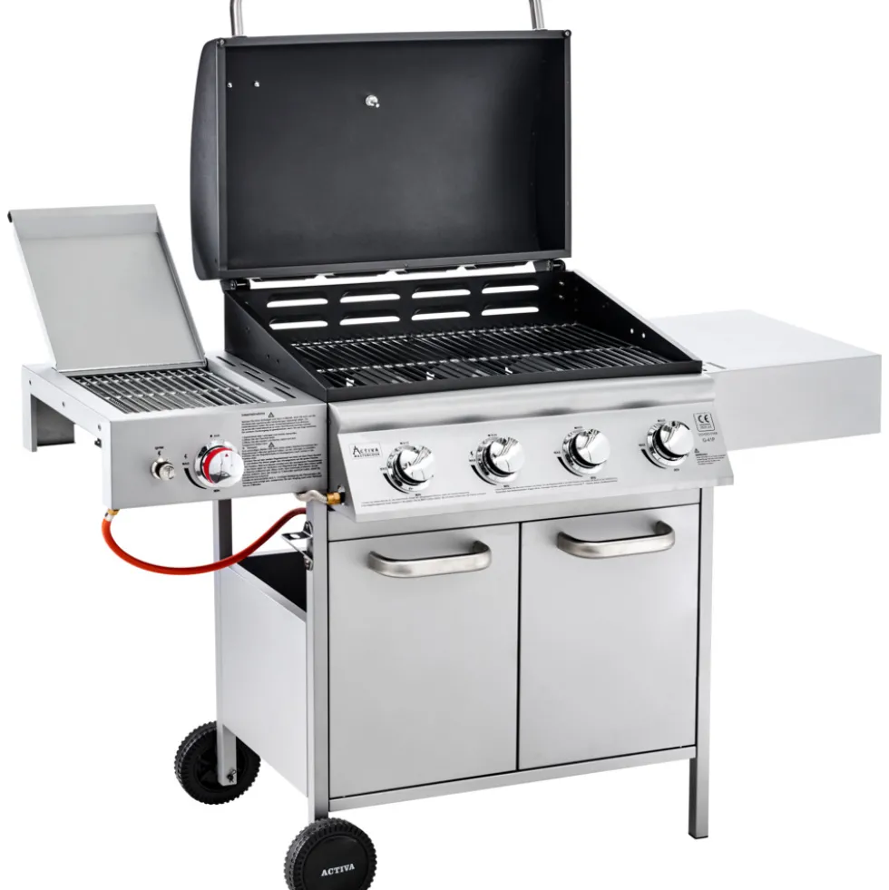 Gasgrill fahrbar Infrarot-Steak Zone silber-schwarz