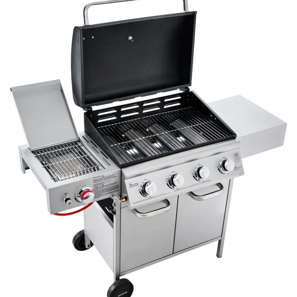 Gasgrill fahrbar Infrarot-Steak Zone silber-schwarz
