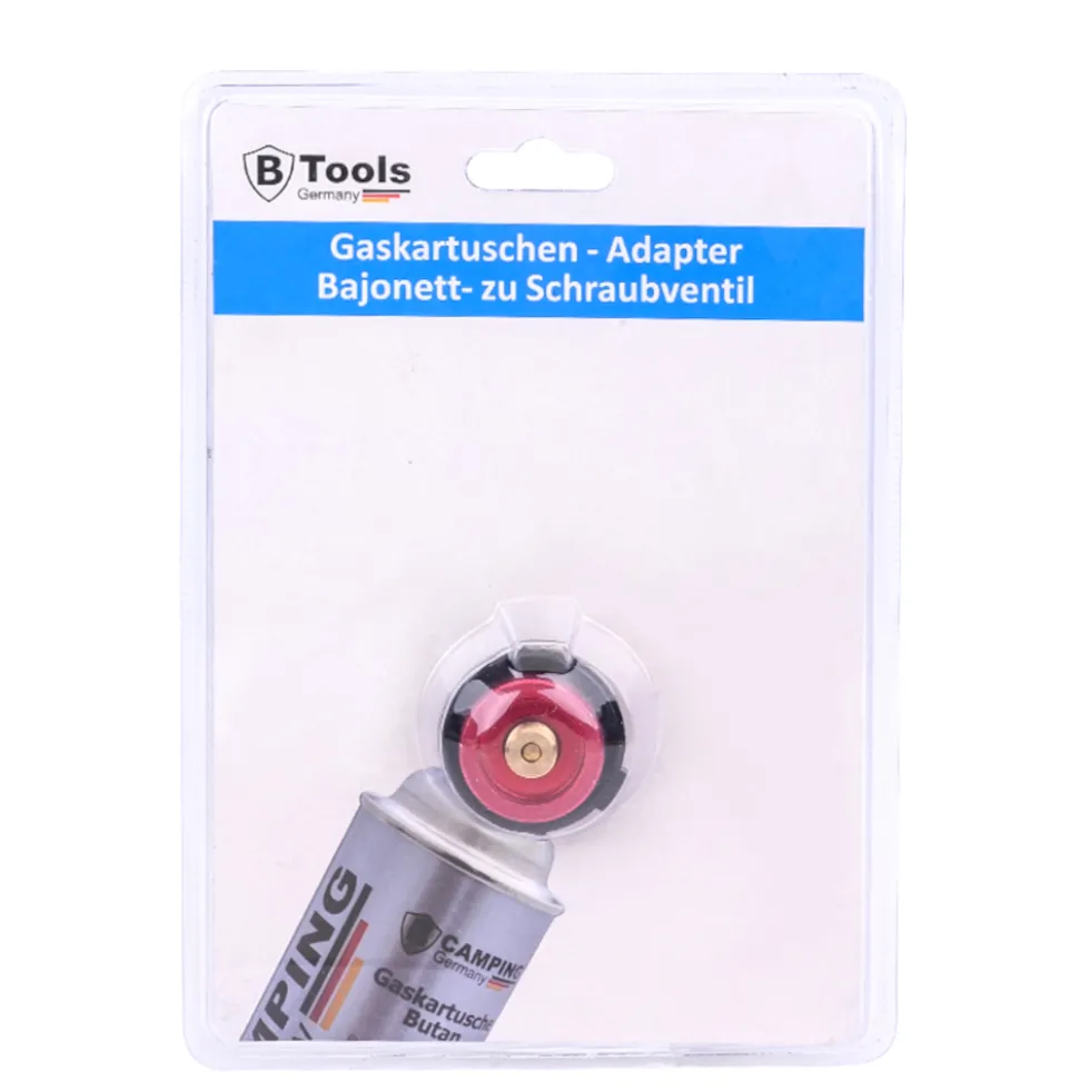 Gaskartuschen-Adapter Bajonett- zu Schraubventil
