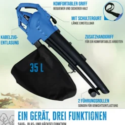 Güde® Laubsauger Elektro GLS 3000 Vario mit 35 Liter Laubfangsack