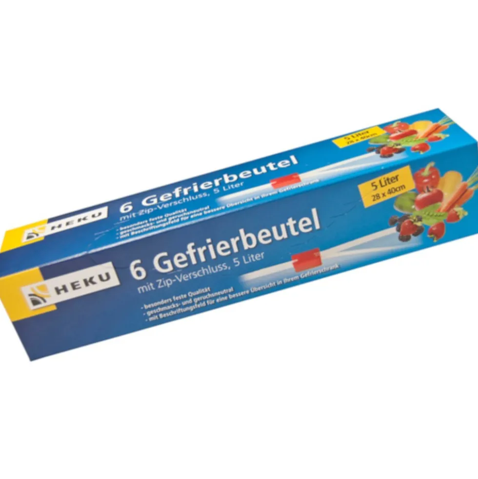 Gefrierbeutel 5 Liter 6 Stück mit Zip-Verschluss