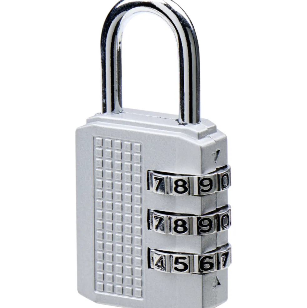 Gepäck Zahlenschloss 8 cm Zinklegierung silber
