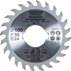 GERMANIA® HM Kreissägeblatt Ø 100mm, 24 Zähne für Holz