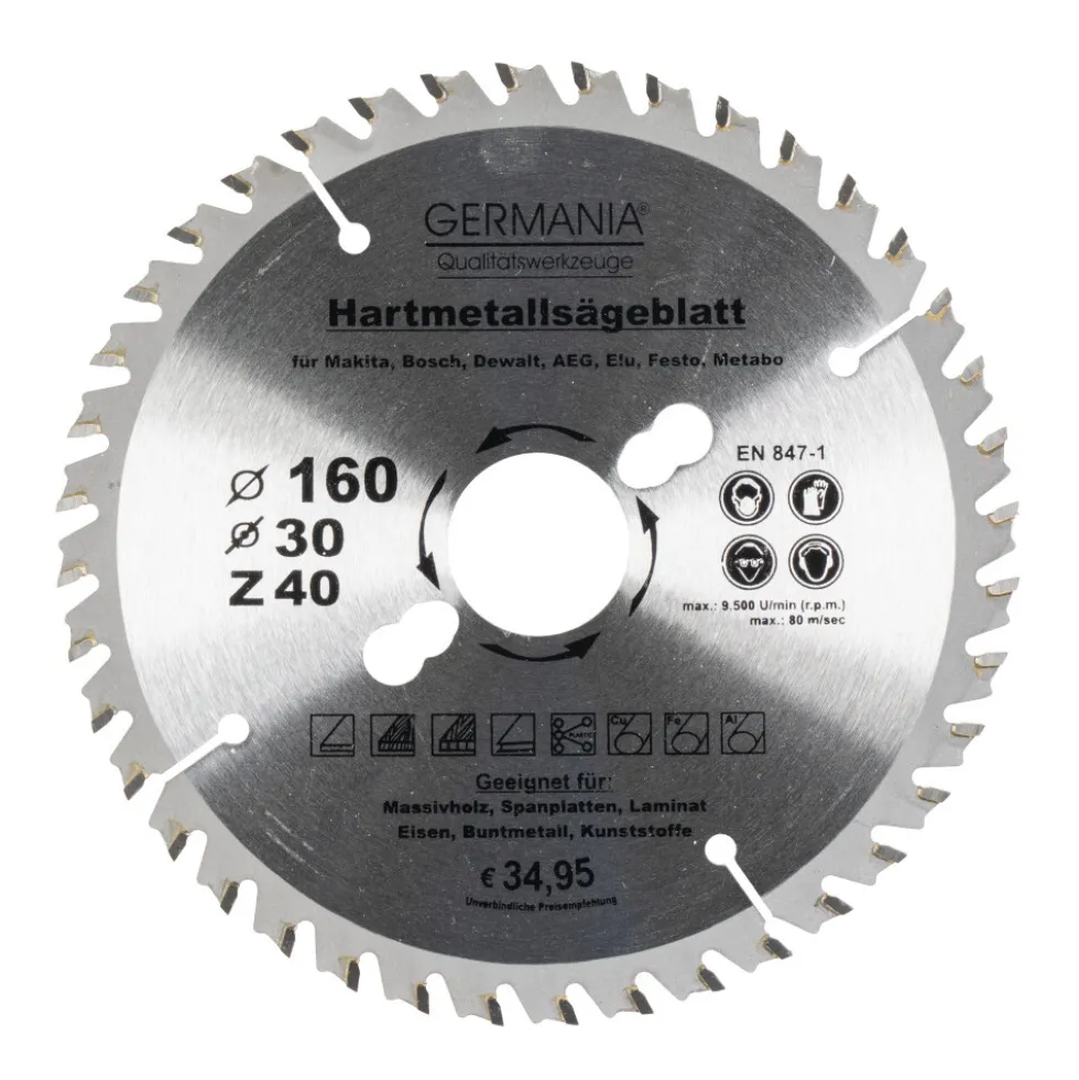 GERMANIA® HM Multifunktionssägeblatt Ø 160 mm mit 40 Zähnen