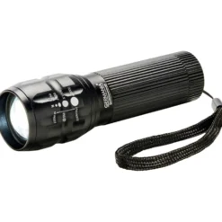 GERMANIA® LED Taschenlampe batteriebetrieben aus Metall mit Zoomfunktion