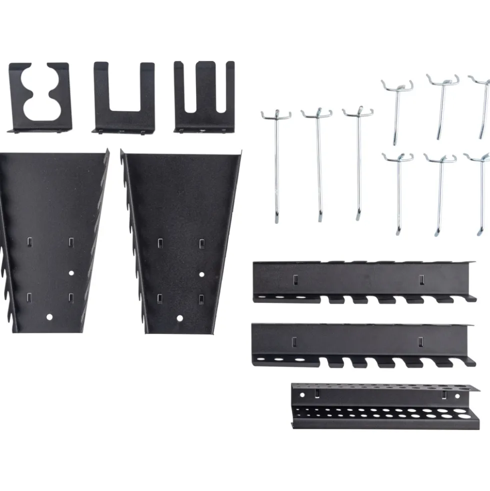 GERMANIA® Lochwand 3-teilig mit Hakensortiment aus Stahlblech