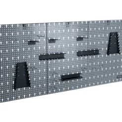 GERMANIA® Lochwand 3-teilig mit Hakensortiment aus Stahlblech
