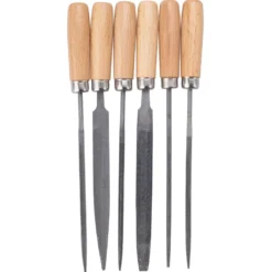 GERMANIA® Schlüsselfeilen Satz 6 -teilig 100 mm mit Holzheft
