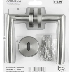 GERMANIA® Türgriffgarnitur Edelstahl gebogen
