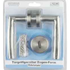 GERMANIA® Türgriffgarnitur Edelstahl gebogen