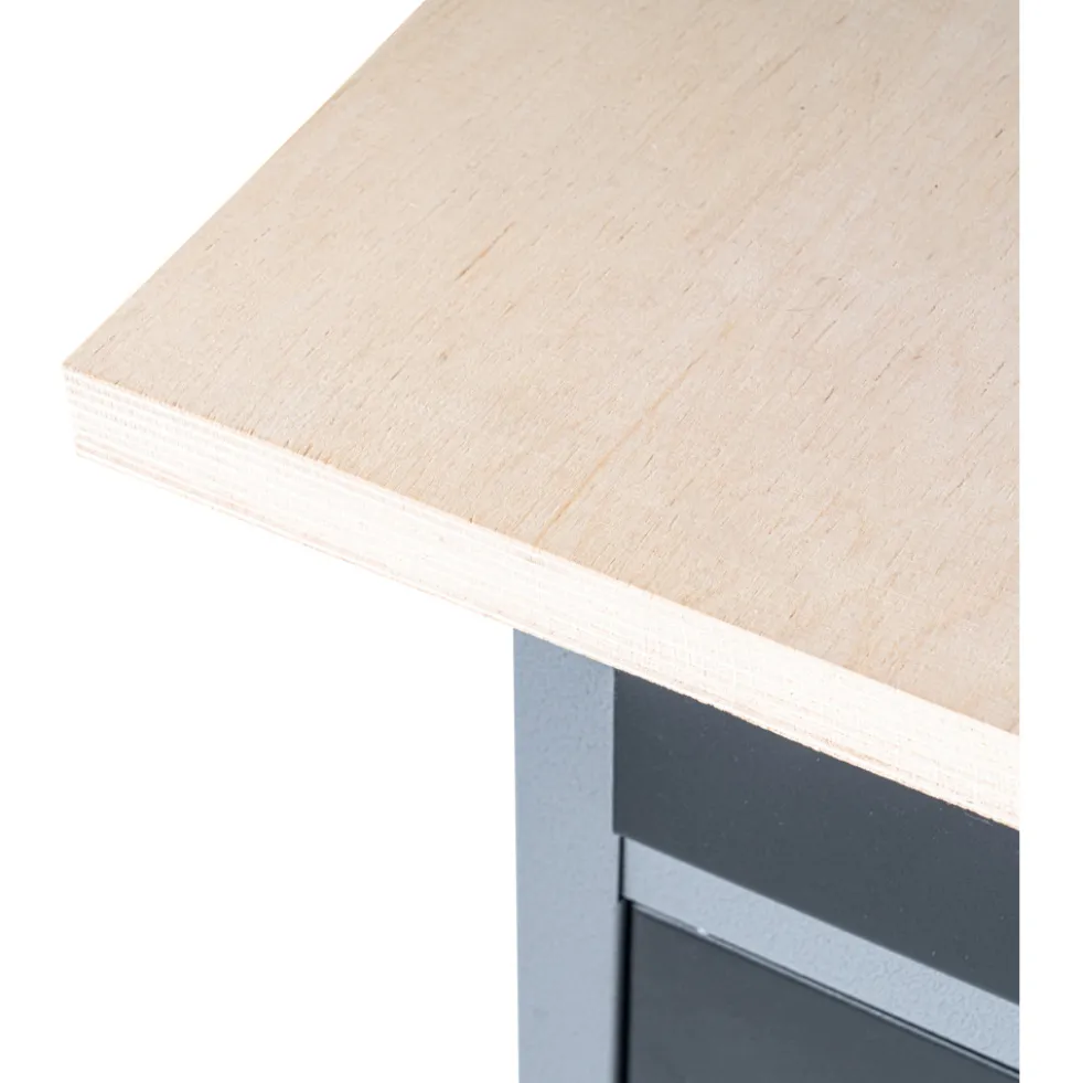GERMANIA® Werkbank mit 6 Schubladen und Holz-Arbeitsplatte