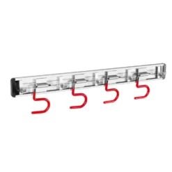 Geräteleiste 50 cm mit 4 Klemm-Haken aus Aluminium