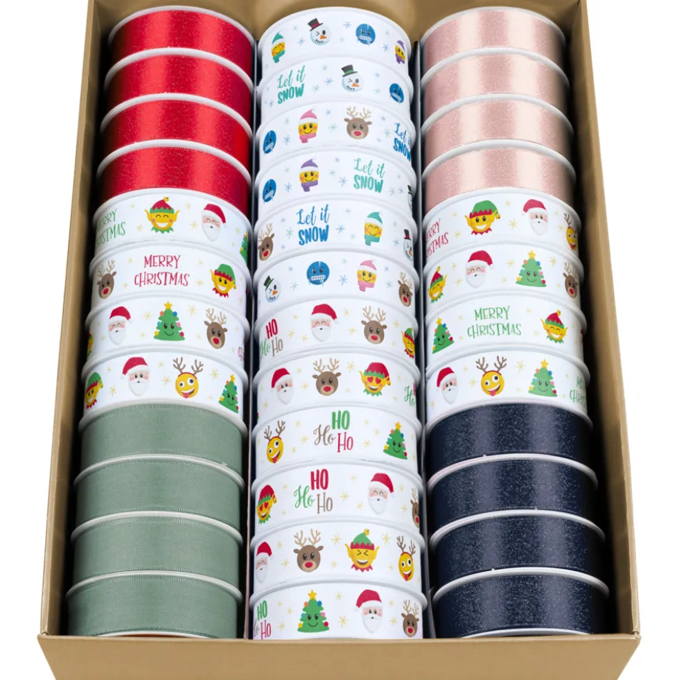 Geschenkband Weihnachten, 3 m x 25 mm
