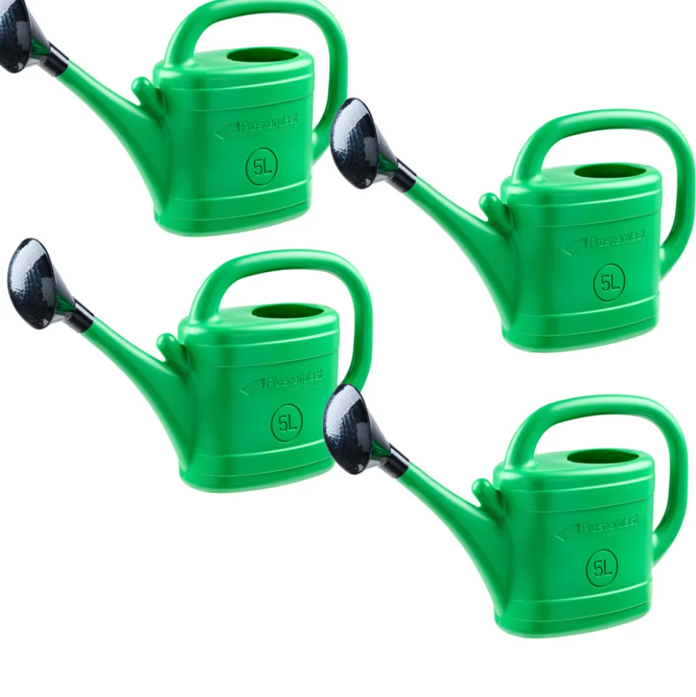 Gießkanne 5 Liter grün mit Brause 4er-Set - B-Ware