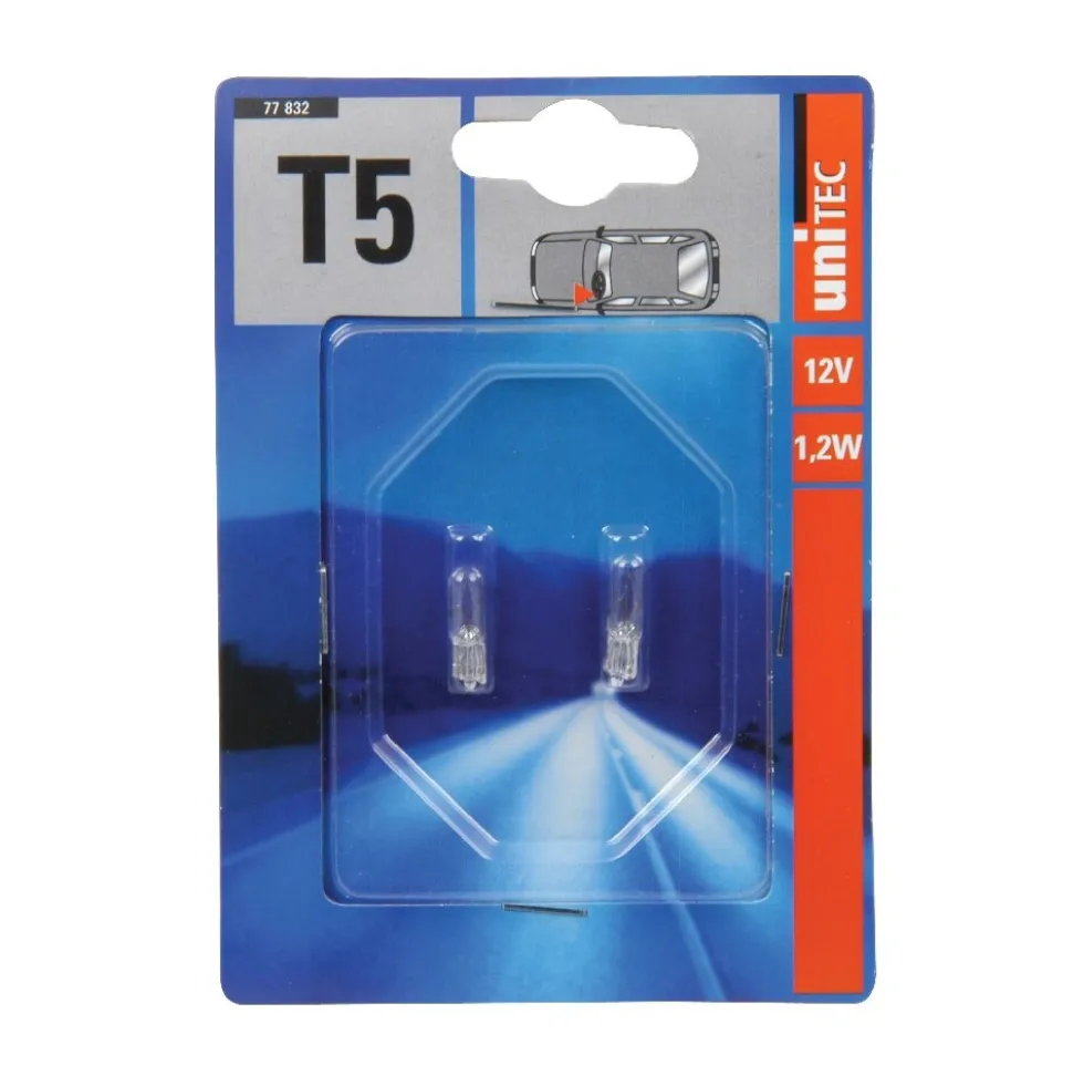 Glassockellampe T5, dimmbar, 2 Stück, 12V, 1,2W